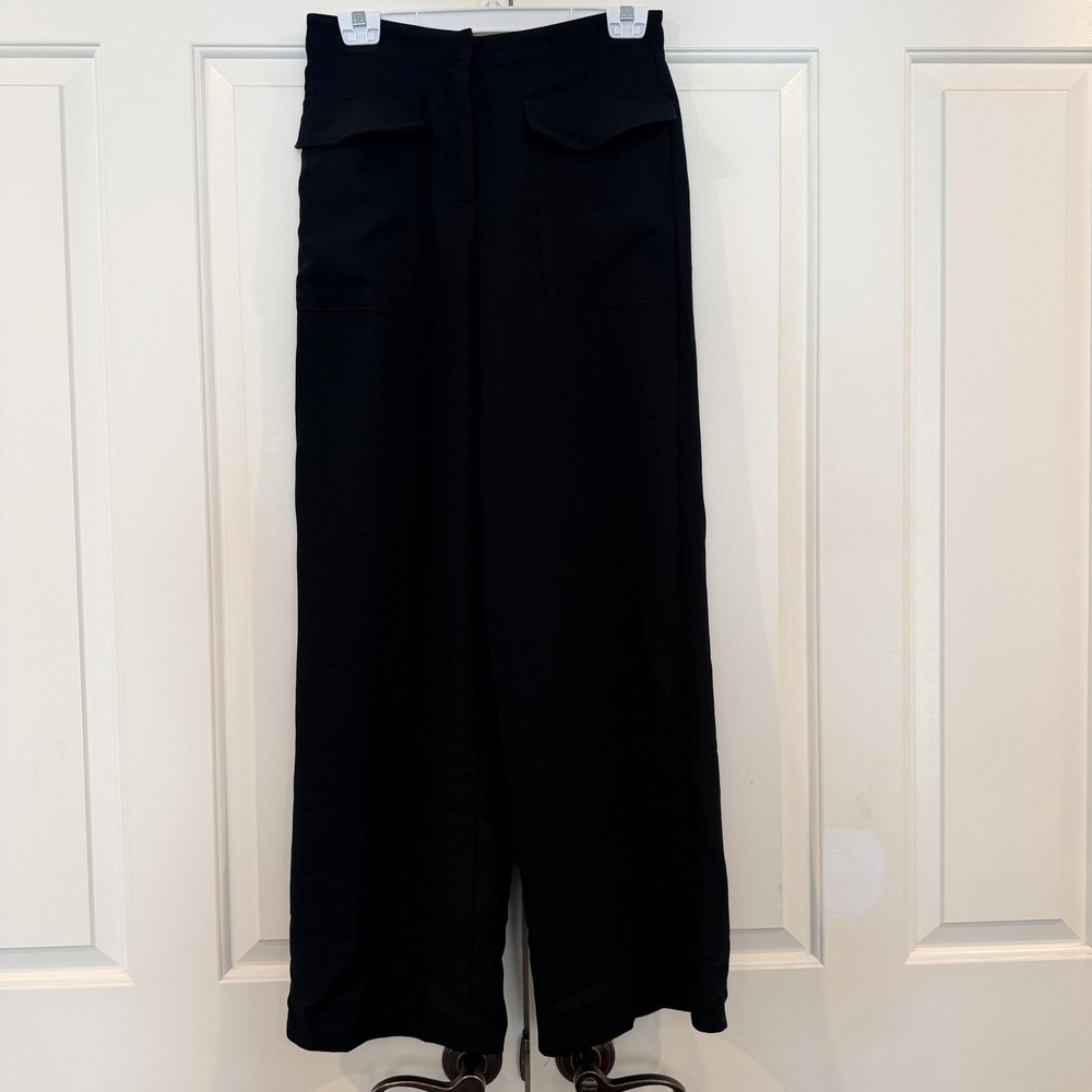 Forever 21 Pants Womens Medium Black Wide Leg Crepe Dress Trousers Office Wear